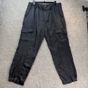Sanctuary Pants Womens 32 Black Cargo Jogger Cuffed Pockets Travel Casual